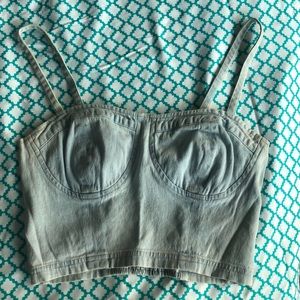 Light Blue Denim crop tank